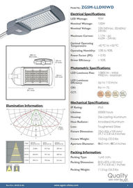 ألومنيوم 100W قوة عال led شارع إنارة تركيب IP65, 120v 130v 240v